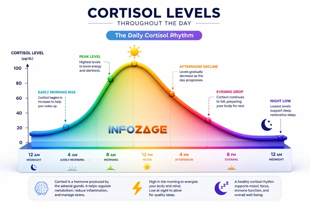 Cortisol hormone cycle and morning fatigue