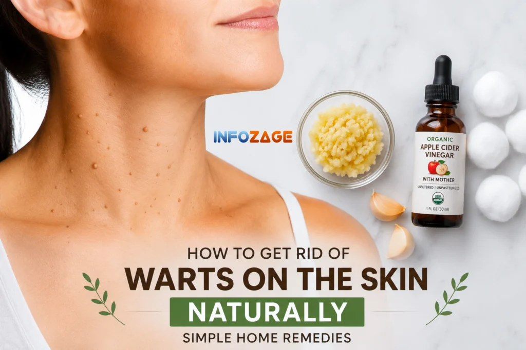 Crushed garlic cloves and a bottle of apple cider vinegar arranged neatly for a natural skin treatment.